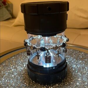 NWOT Onyx and Silver Charm Bracelet